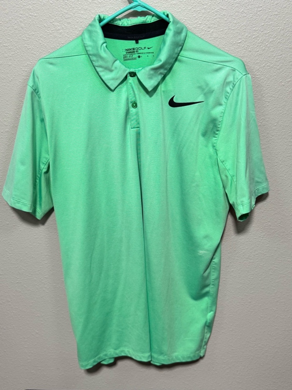 Nike Men’s Mint Green Golf Polo with Black Swoosh